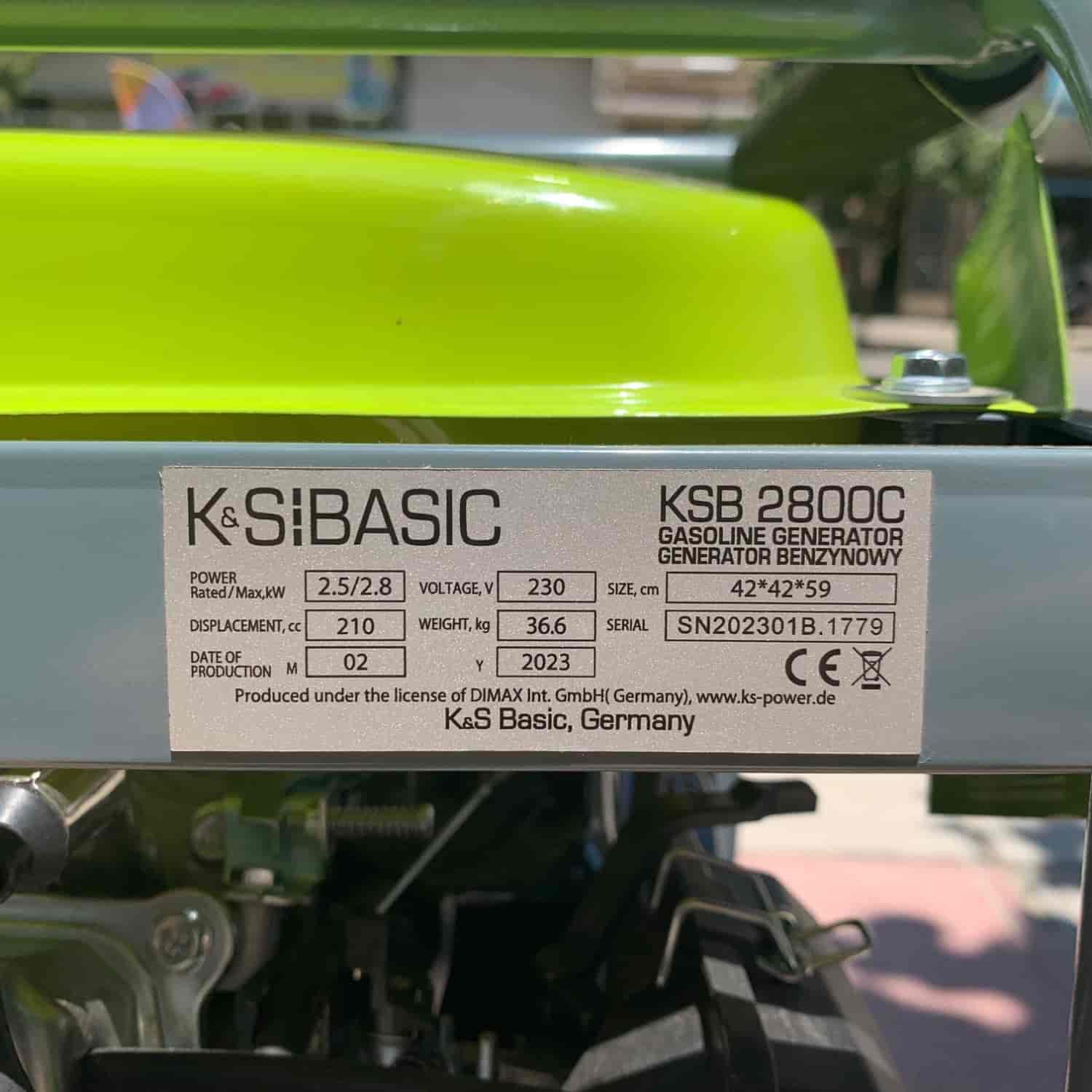 موتور برق بنزینی K&S BASIC مدل KSB 2800C | توان نامی 2.5 کیلووات Thumbnail